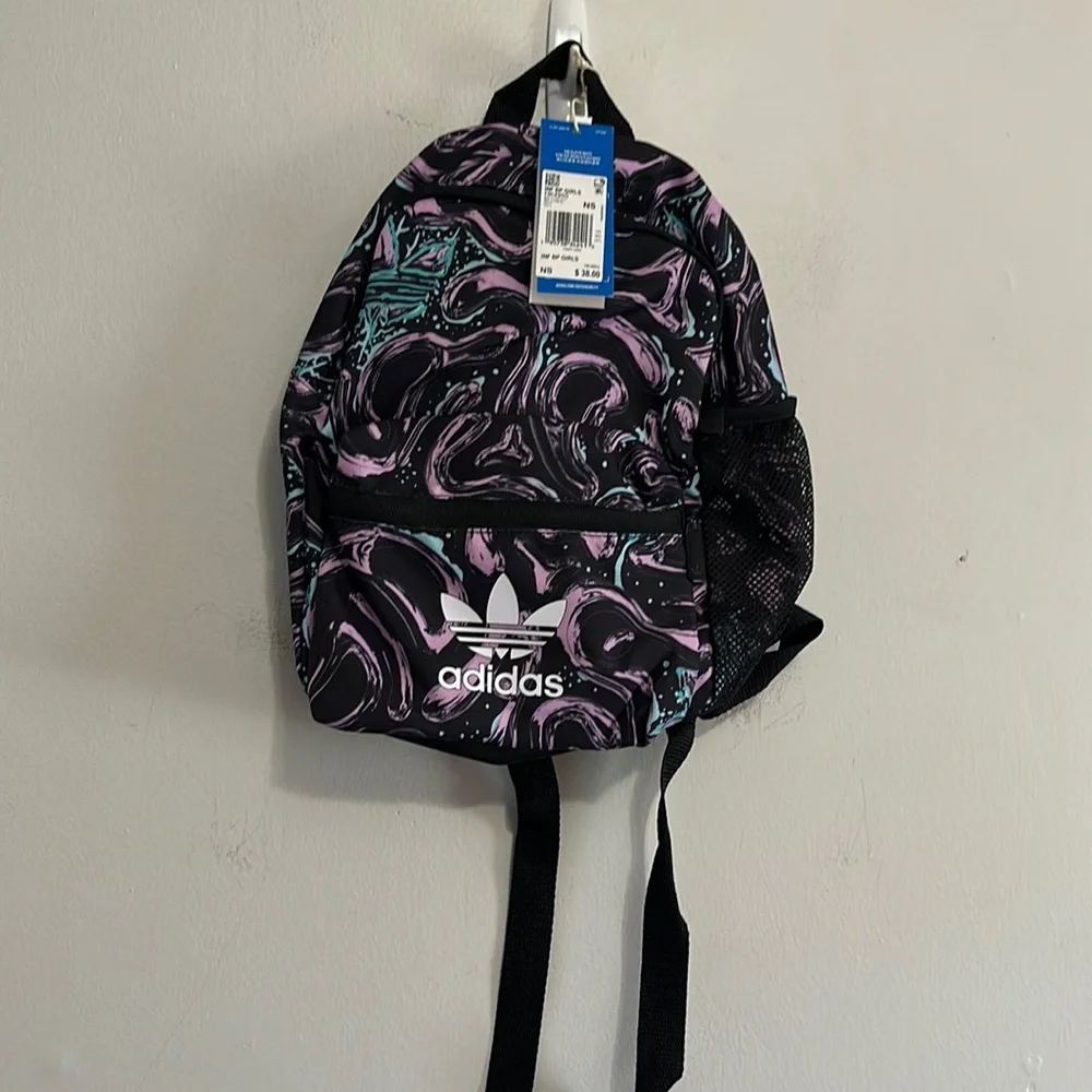Adidas mini infant backpack swirl black purple blue